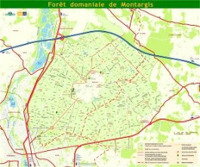 Carte-guide de la Forêt de Montargis. Cliquez sur cet aperçu pour la visualiser.