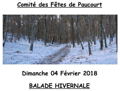 Cliquez sur cette image pour afficher le flyer de la balade hivernale 2018 du Comité des Fêtes de Paucourt.